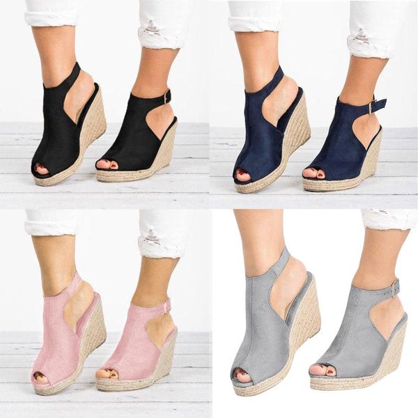 dress shoes louluen sandals women's fashion solid wedges casual buckle strap roman pu peep toe high-heeled women sandalia, Black
dress shoes louluen sandals women's fashion solid wedges casual buckle strap roman pu peep toe high-heeled women sandalia, Black