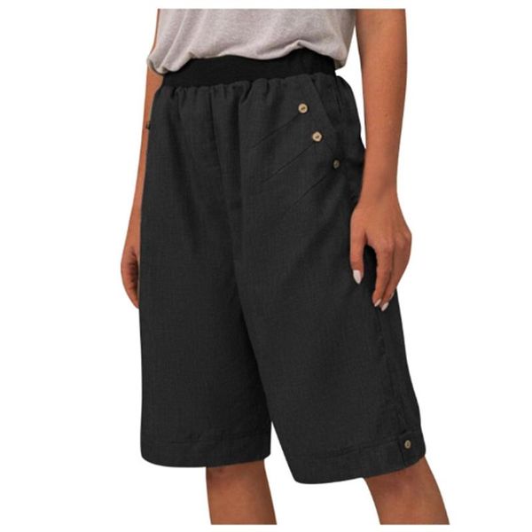 women's shorts women men cotton linen 2021 summer wide-leg high elastic waist button loose casual pockets, White;black
women's shorts women men cotton linen 2021 summer wide-leg high elastic waist button loose casual pockets, White;black