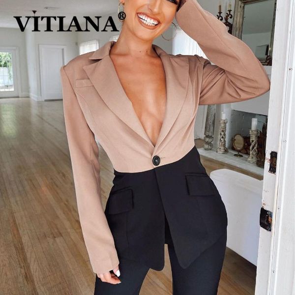 women's suits & blazers vitiana women casual blazer spring 2021 female long sleeve khaki and black pactchwork elegant ol femme office w, White;black
women's suits & blazers vitiana women casual blazer spring 2021 female long sleeve khaki and black pactchwork elegant ol femme office w, White;black