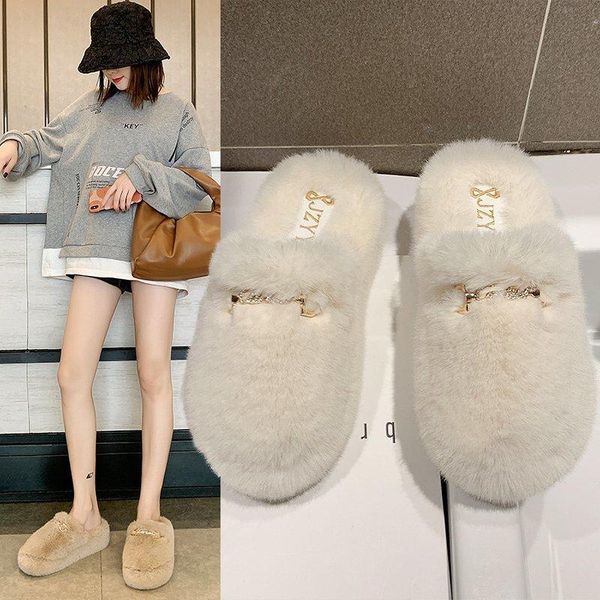 winter home warm fur women's slippers thick soft indoor shoes woman flat furry non-slip lady slides metal, Black
winter home warm fur women's slippers thick soft indoor shoes woman flat furry non-slip lady slides metal, Black