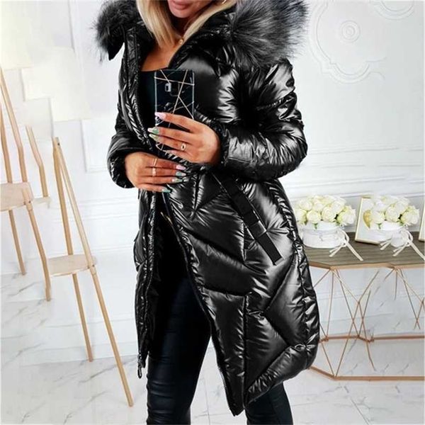 plus size women winter hooded thick long jacket solid irregular lines casual glossy warm cotton padded parkas fur collar coat 211216, Black
plus size women winter hooded thick long jacket solid irregular lines casual glossy warm cotton padded parkas fur collar coat 211216, Black