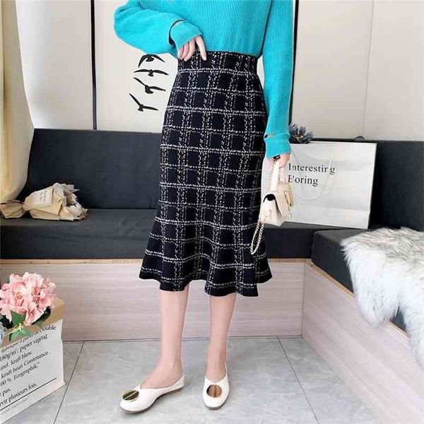 autumn winter women's knitted skirt high-wais plaid mermaid vintage woman faldas female gd576 210506, Black
autumn winter women's knitted skirt high-wais plaid mermaid vintage woman faldas female gd576 210506, Black