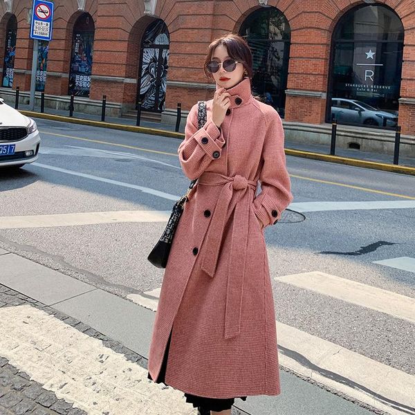 women's wool & blends winter overcoat women fashion korean loose causal plaid long blend coat england style elegant plus size jacket ou, Black
women's wool & blends winter overcoat women fashion korean loose causal plaid long blend coat england style elegant plus size jacket ou, Black