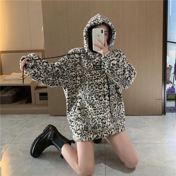 autumn and winter retro hong kong-flavored loose leopard print hooded sweatershirt women's mid-length bf wind plush hoodies & sweatshir, Black
autumn and winter retro hong kong-flavored loose leopard print hooded sweatershirt women's mid-length bf wind plush hoodies & sweatshir, Black