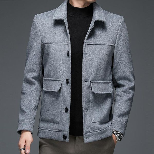 men's jackets fashion men autumn winter wool jacket back gray turn down collar single-breasted pockets front coat woolen blend outerwea, Black;brown
men's jackets fashion men autumn winter wool jacket back gray turn down collar single-breasted pockets front coat woolen blend outerwea, Black;brown