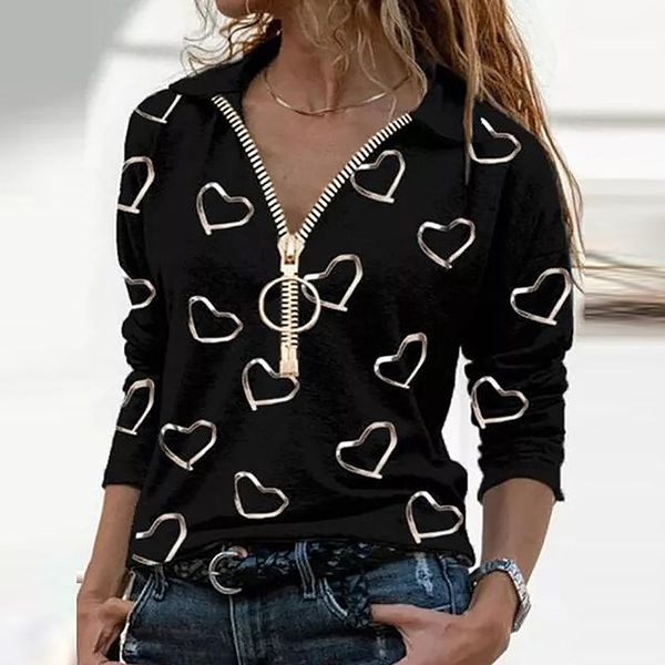 women's blouses & shirts spring women v-neck zipper print long sleeve blouse turn-down collar solid pullovers casual soft, White
women's blouses & shirts spring women v-neck zipper print long sleeve blouse turn-down collar solid pullovers casual soft, White