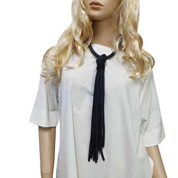 design leather rubber tassel long pendant necklace for women fashion gothic handmade jewelry gift decoration choker ladies necklaces, Silver
design leather rubber tassel long pendant necklace for women fashion gothic handmade jewelry gift decoration choker ladies necklaces, Silver