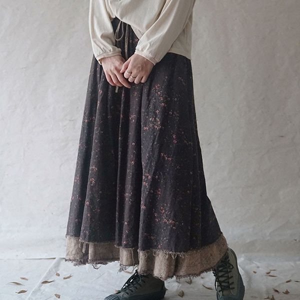 johnature autumn winter retro flower print pockets elastic waist lace up half skirt loose leisure all-match women skirt 210521, Black
johnature autumn winter retro flower print pockets elastic waist lace up half skirt loose leisure all-match women skirt 210521, Black