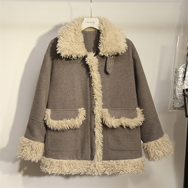 winter new women's cotton-padded jacket plus velvet thick warm fur collar coat large size loose commuter ladies jacket 210422, Black;brown
winter new women's cotton-padded jacket plus velvet thick warm fur collar coat large size loose commuter ladies jacket 210422, Black;brown