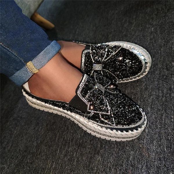 dress shoes women shining rhinestone slip-on loafers with cute bowknot thick botton lazy casual ladies rhinestones female flat, Black
dress shoes women shining rhinestone slip-on loafers with cute bowknot thick botton lazy casual ladies rhinestones female flat, Black
