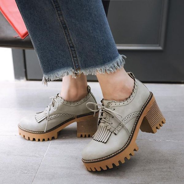 dress shoes spring autumn women oxford thick bottomn high heels platform casual lace up leather sewing round toe zapatos mujer 13-5, Black
dress shoes spring autumn women oxford thick bottomn high heels platform casual lace up leather sewing round toe zapatos mujer 13-5, Black