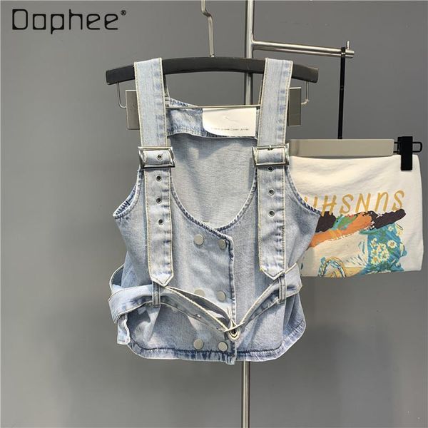 summer small waistcoat ins sling denim vest women's korean cardigan coat shawl jackets, Black;brown
summer small waistcoat ins sling denim vest women's korean cardigan coat shawl jackets, Black;brown