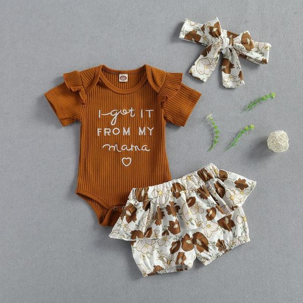 clothing sets born baby girls 3-piece outfit set short sleeve letter print romper+floral shorts+headband, White
clothing sets born baby girls 3-piece outfit set short sleeve letter print romper+floral shorts+headband, White