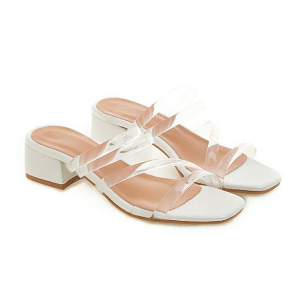 women slipper summer crystal heel beach slippers transparent pvc clear sandals square toe slides size 32-50 318, Black
women slipper summer crystal heel beach slippers transparent pvc clear sandals square toe slides size 32-50 318, Black
