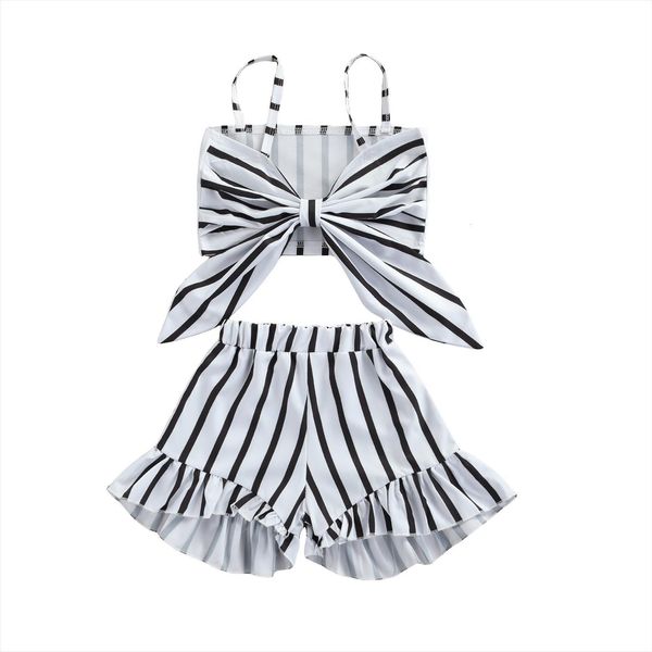 1 6y fashion kids girls clothes sets striped printed bowknot strapless vest shorts 2pcs outfits, White
1 6y fashion kids girls clothes sets striped printed bowknot strapless vest shorts 2pcs outfits, White