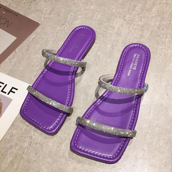 slippers summer women rhinestone square toe flip flop brand girl outdoor beach soft purple shoes design casual open toed slip on, Black
slippers summer women rhinestone square toe flip flop brand girl outdoor beach soft purple shoes design casual open toed slip on, Black