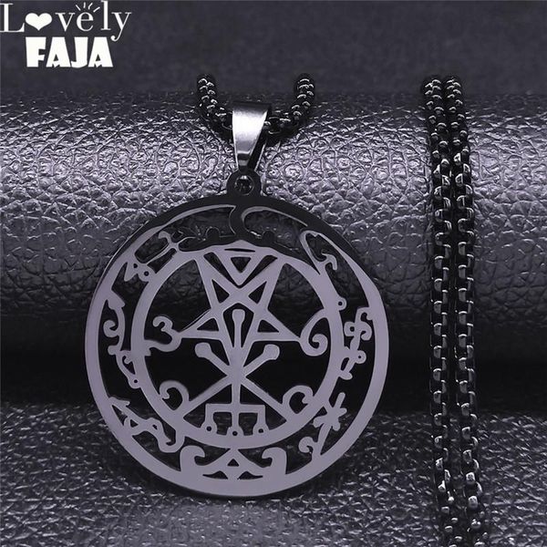 pendant necklaces sceal sigil of lilith black color stainless steel satan necklace jewelry minor key hidden goetia sign n1054s03, Silver
pendant necklaces sceal sigil of lilith black color stainless steel satan necklace jewelry minor key hidden goetia sign n1054s03, Silver