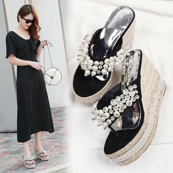 slippers platform shoes woman 2021 women heels string bead flock ladies flip flops on a wedge shale female beach low socofy, Black
slippers platform shoes woman 2021 women heels string bead flock ladies flip flops on a wedge shale female beach low socofy, Black