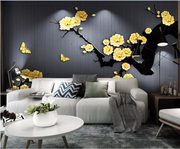 wallpapers 8d papel murals plum yellow flower butterfly 3d wallpaper for living room background wall po sticker
wallpapers 8d papel murals plum yellow flower butterfly 3d wallpaper for living room background wall po sticker