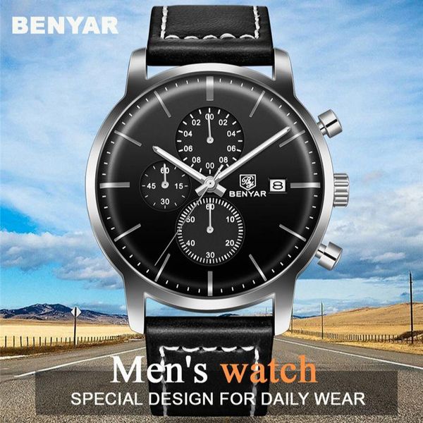 wristwatches benyar 5146 men's watches stainless steel quartz sport luxury watch waterproof chronograph wrist men fashion, Slivery;brown
wristwatches benyar 5146 men's watches stainless steel quartz sport luxury watch waterproof chronograph wrist men fashion, Slivery;brown