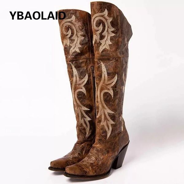 boots pointed toe embroidered thick heel western 2021 vintage cowhide high tube over the knee knight, Black
boots pointed toe embroidered thick heel western 2021 vintage cowhide high tube over the knee knight, Black