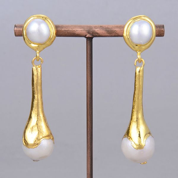 guaiguai jewelry natural white keshi pearl yellow gold color plated stud earrings classic for women lady jewelry gift, Silver
guaiguai jewelry natural white keshi pearl yellow gold color plated stud earrings classic for women lady jewelry gift, Silver