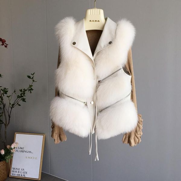 women's fur & faux 2021 autumn and winter all-leather natural real vest single-breasted fashion slimming waistcoat, Black
women's fur & faux 2021 autumn and winter all-leather natural real vest single-breasted fashion slimming waistcoat, Black