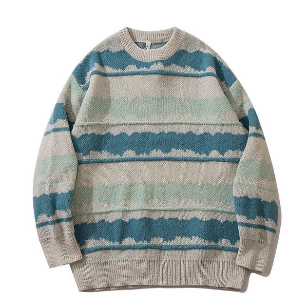 men's sweaters man pullovers harajuku vintage jumper striped sweater pullover men o-neck loose couple knit causal, White;black
men's sweaters man pullovers harajuku vintage jumper striped sweater pullover men o-neck loose couple knit causal, White;black