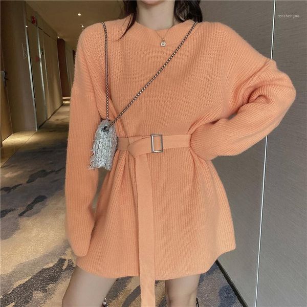 sweater dress spring and winter clothing 2021 female korean round neck long-sleeved belter solid color a-line knitted casual dresses, Black;gray
sweater dress spring and winter clothing 2021 female korean round neck long-sleeved belter solid color a-line knitted casual dresses, Black;gray