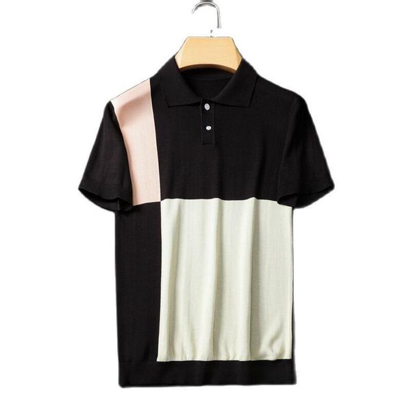 men's polos summer ice silk short sleeve t-shirt thin loose knit color contrast business shirt, White;black
men's polos summer ice silk short sleeve t-shirt thin loose knit color contrast business shirt, White;black