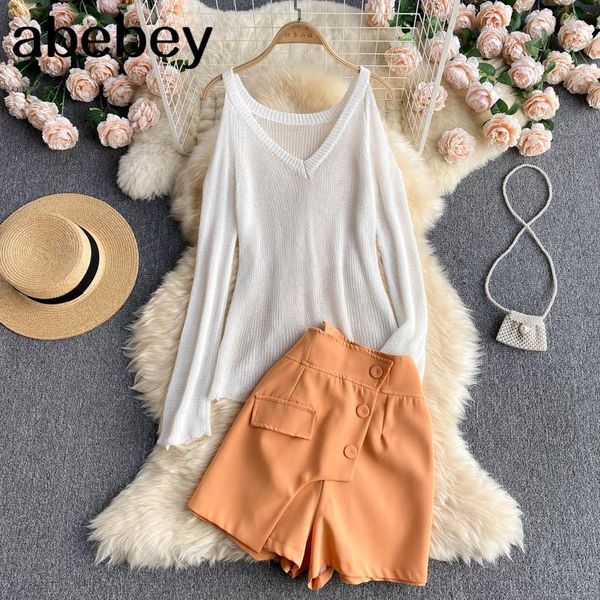 women's tracksuits women summer fashion streetwear set design off shoulder long sleeve knitted high waist shorts two piece suits, Gray
women's tracksuits women summer fashion streetwear set design off shoulder long sleeve knitted high waist shorts two piece suits, Gray