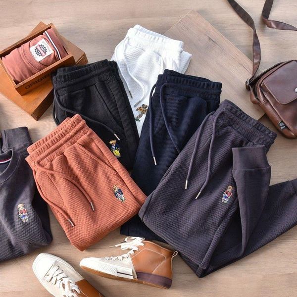 men's pants autumn embroidery bear ankle-tied sweatpants men 's all -matching loose couple casual sports, Black
men's pants autumn embroidery bear ankle-tied sweatpants men 's all -matching loose couple casual sports, Black