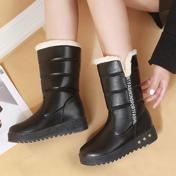boots 2021 winter warm mid-calf snow women pu leather thick bottom ladies waterproof non-slip quality plush platform shoe, Black
boots 2021 winter warm mid-calf snow women pu leather thick bottom ladies waterproof non-slip quality plush platform shoe, Black