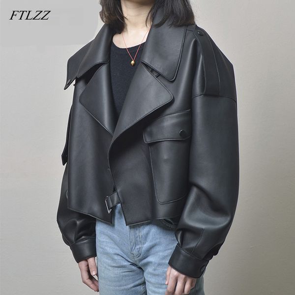 leather jacket female autumn winter coat plus size big oversized faux pu moto women biker lady casual outwear street wear 210423, Black
leather jacket female autumn winter coat plus size big oversized faux pu moto women biker lady casual outwear street wear 210423, Black