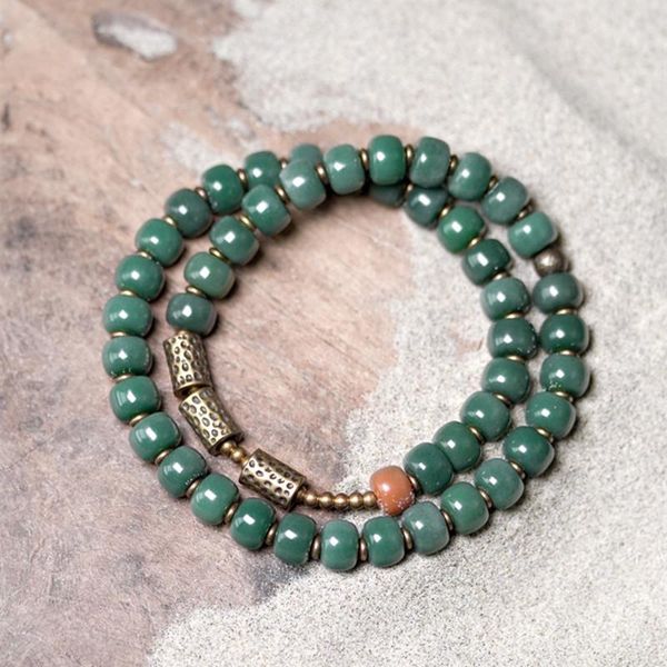 beaded, strands two row green bodhii seed bracelet handcafted brass charm lucky trendy peaceful jewelry gift for girlfriend wood beads, Black
beaded, strands two row green bodhii seed bracelet handcafted brass charm lucky trendy peaceful jewelry gift for girlfriend wood beads, Black