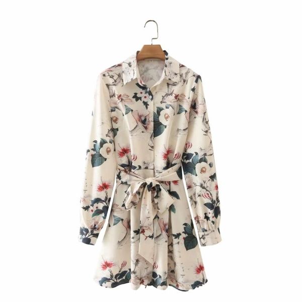 casual dresses women flower printing sashes mini shirt dress female long sleeve clothes lady loose vestido d8277, Black;gray
casual dresses women flower printing sashes mini shirt dress female long sleeve clothes lady loose vestido d8277, Black;gray