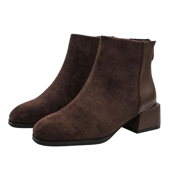 boots booties female 2021 autumn and winter suede square head zipper plus velvet thick with heel ankle flat short wome, Black
boots booties female 2021 autumn and winter suede square head zipper plus velvet thick with heel ankle flat short wome, Black