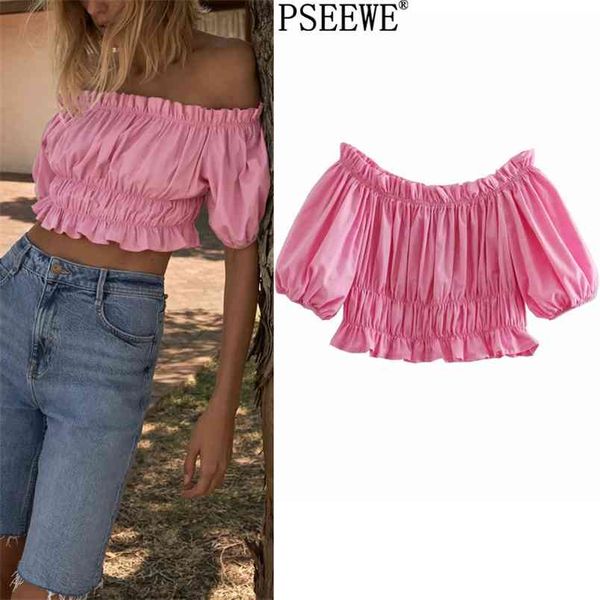 pink off shoulder crop women elastic trim short puff sleeve woman summer blouses fashion ruffle blouse 210519, White
pink off shoulder crop women elastic trim short puff sleeve woman summer blouses fashion ruffle blouse 210519, White