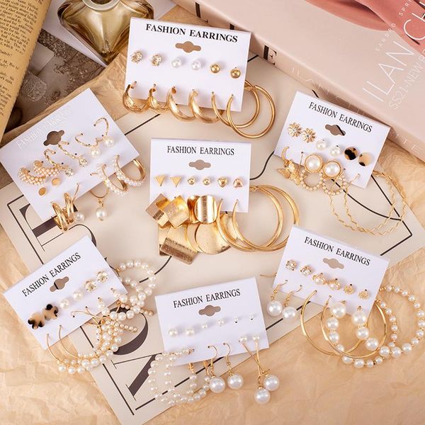 hoop & huggie women's earrings set pearl for women bohemian fashion jewelry 2021 trend geometric crystal heart dangle drop, Golden;silver
hoop & huggie women's earrings set pearl for women bohemian fashion jewelry 2021 trend geometric crystal heart dangle drop, Golden;silver