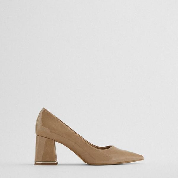 dress shoes 2021 high heels pointed toe woman office ladies basketball platform pumps patent leather chunky sandals foot, Black