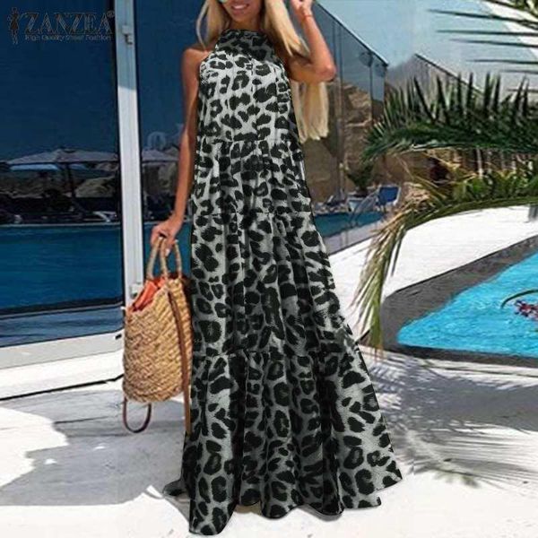 casual dresses stylish leopard print maxi dress women's halter sundress sleeveless beach ruffle vestidos female long robe plus s, Black;gray
casual dresses stylish leopard print maxi dress women's halter sundress sleeveless beach ruffle vestidos female long robe plus s, Black;gray