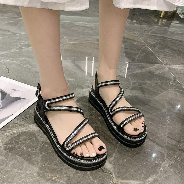 platform wedge sandals women crystal narrow band shoes summer casual outdoor open toe thick sole, Black
platform wedge sandals women crystal narrow band shoes summer casual outdoor open toe thick sole, Black