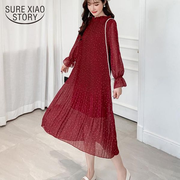 casual dresses spring long sleeve dot chiffon women dress flare pleated with belt elegant mid -calf midi 7918 50, Black;gray
casual dresses spring long sleeve dot chiffon women dress flare pleated with belt elegant mid -calf midi 7918 50, Black;gray