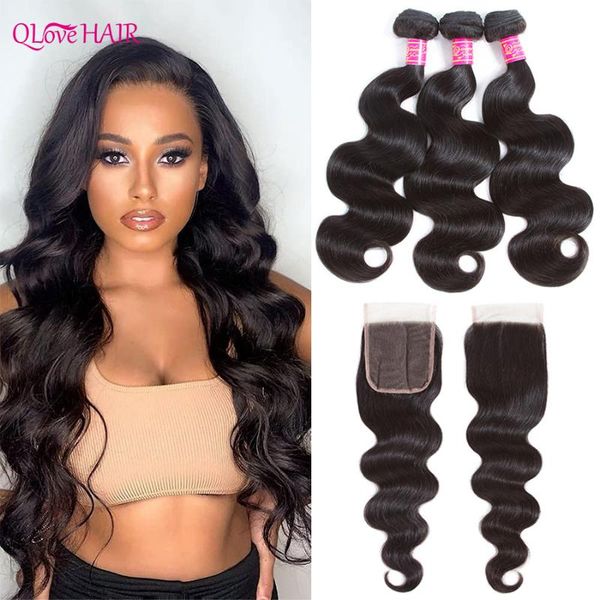 human hair bulks qlove body wave bundles with closure vietnamese 3/4 bondles lace natural color remy extensions, Black
human hair bulks qlove body wave bundles with closure vietnamese 3/4 bondles lace natural color remy extensions, Black