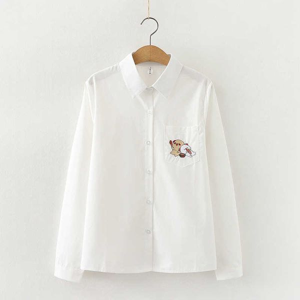 women blouse and long sleeve embroidery white shirts long sleeve button up casual street spring cute shirts 210604
women blouse and long sleeve embroidery white shirts long sleeve button up casual street spring cute shirts 210604
