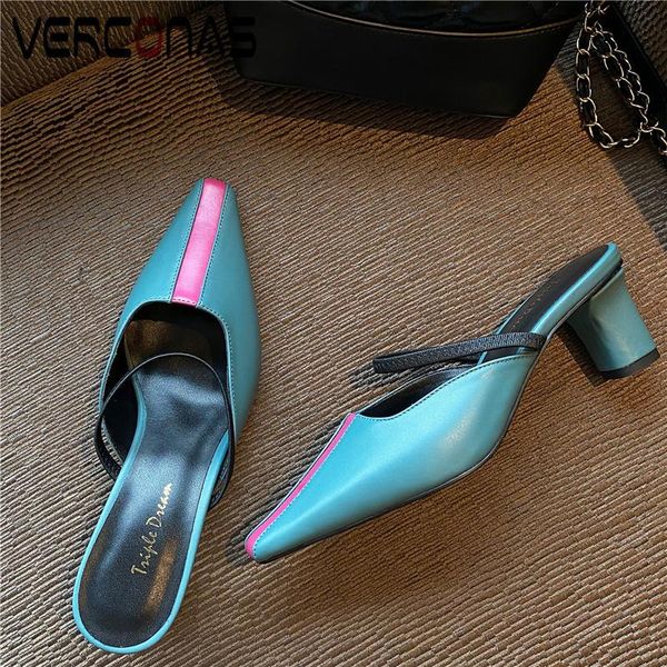 dress shoes verconas 2021 mules woman sandals pumps arrival genuine leather summer square toe high heeled, Black
dress shoes verconas 2021 mules woman sandals pumps arrival genuine leather summer square toe high heeled, Black