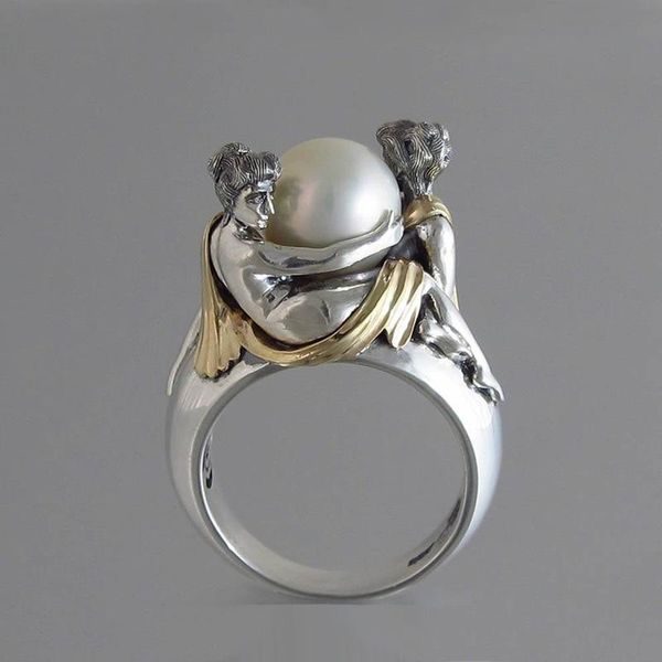 wedding rings vintage creative romanticism embrace pearl ring for women black and silver color finger party jewelry gifts, Slivery;golden
wedding rings vintage creative romanticism embrace pearl ring for women black and silver color finger party jewelry gifts, Slivery;golden