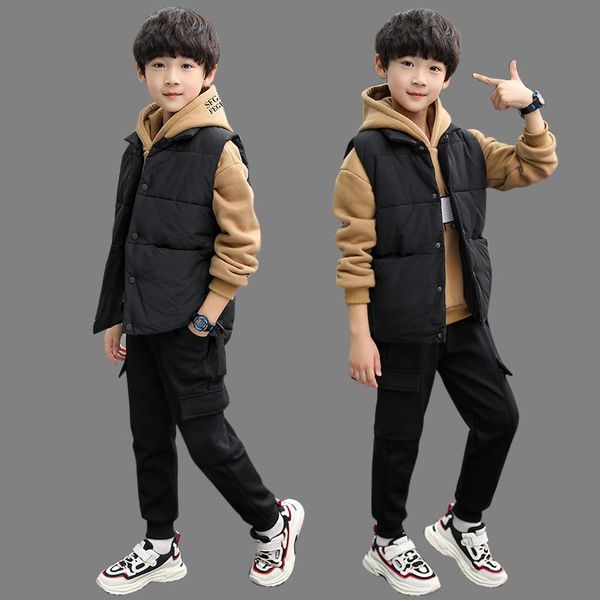 clothing sets winter casual warm sports children set kids 3-piece clothes baby boys waistcoat+hoodie+pant student for 4-14 years old, White
clothing sets winter casual warm sports children set kids 3-piece clothes baby boys waistcoat+hoodie+pant student for 4-14 years old, White