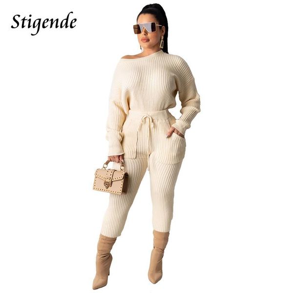 two piece dress stigende women casual ribbed knitted set autumn sweater and drawstring pants fashion bodycon bandage 2, White
two piece dress stigende women casual ribbed knitted set autumn sweater and drawstring pants fashion bodycon bandage 2, White