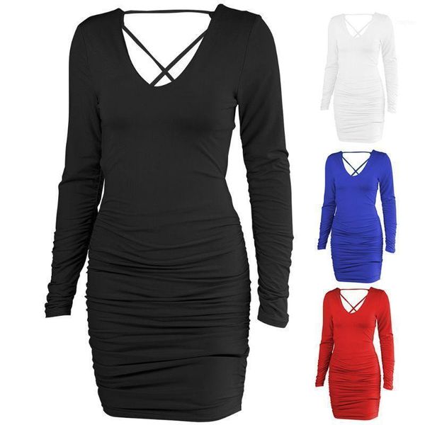 women long sleeve v-neck ruched bodycon dress backless lace-up clubwear 28gb1, Black;gray
women long sleeve v-neck ruched bodycon dress backless lace-up clubwear 28gb1, Black;gray